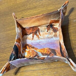 Equestrian Wild Horse Fabric Catchall Tray
